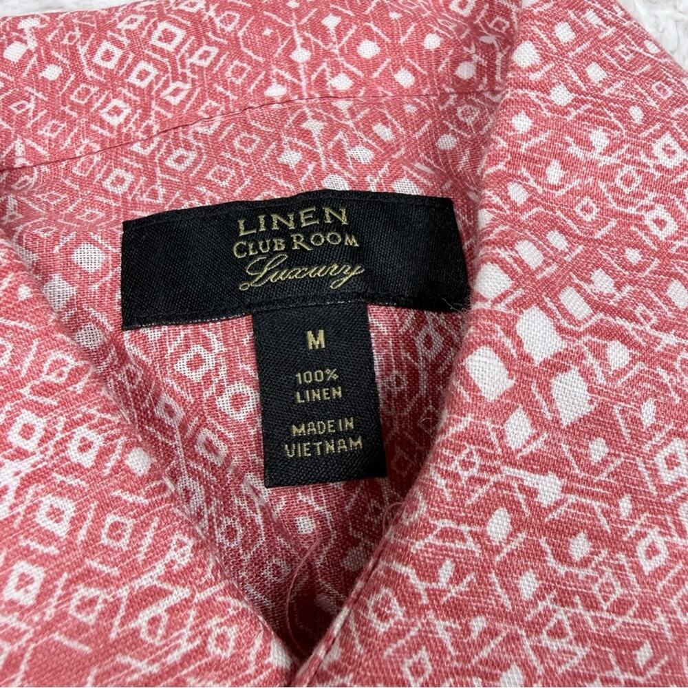Club Room Linen Geometric Button Down Shirt NWOT - Picture 3 of 7